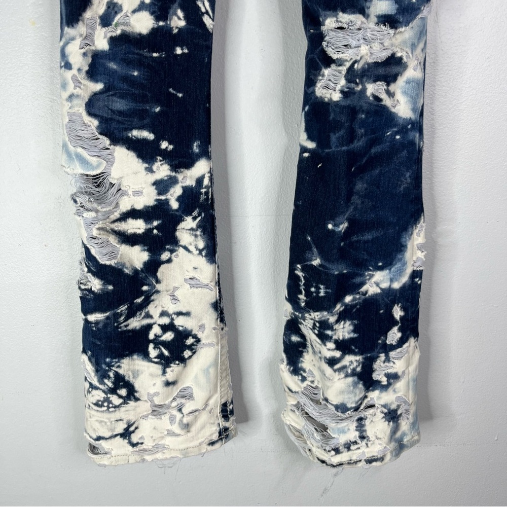 Miss Me Jeans Women’s 25 Blue White Bootcut Bleached Distress Destroyed JP7115B2 - Picture 12 of 16